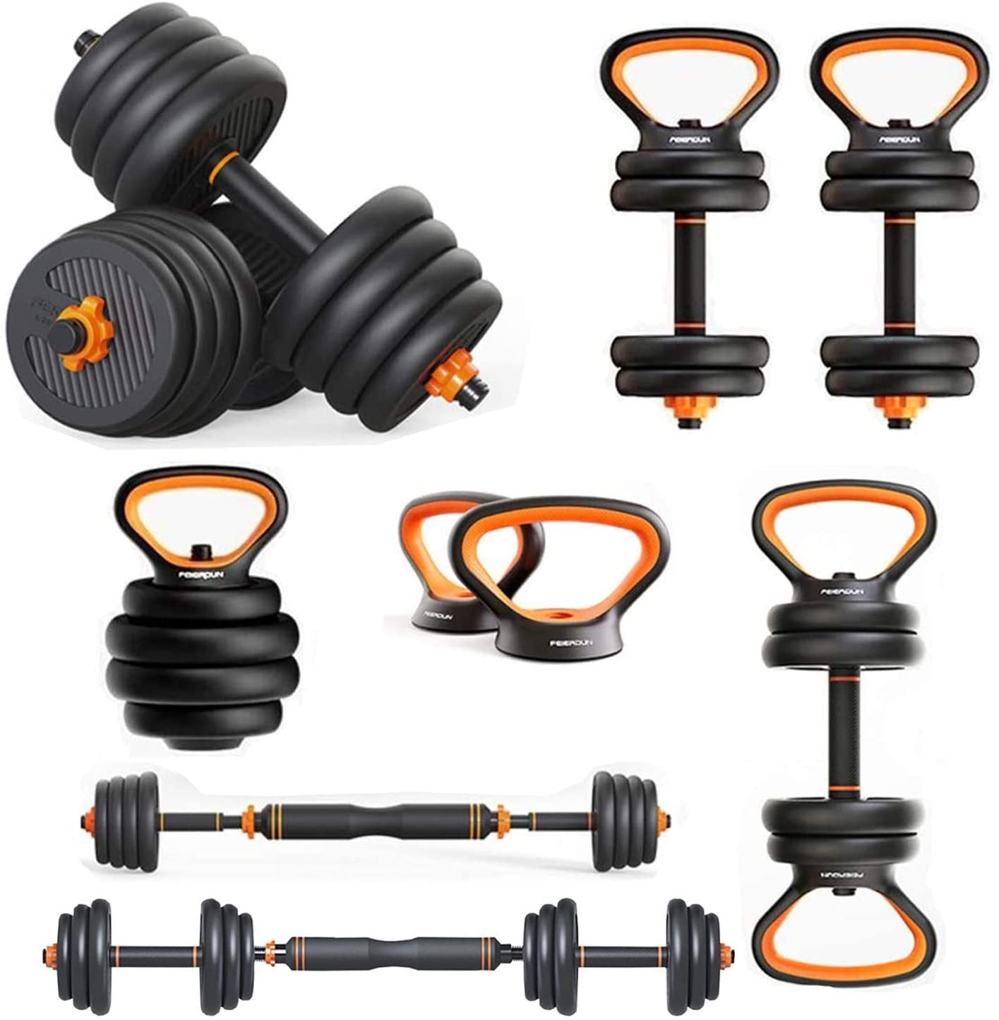 3-in-1 Adjustable Dumbbell, Kettlebell & Barbell Set – Full Body Home Gym System