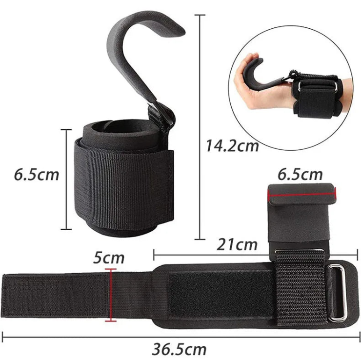 Premium Weight Lifting Hook - Reduce Wrist Strain & Fatigue